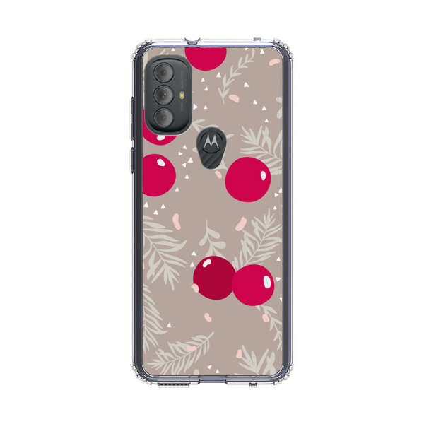 Cranberries and pine branches holiday pattern Motorola Moto G Power (2022) Case