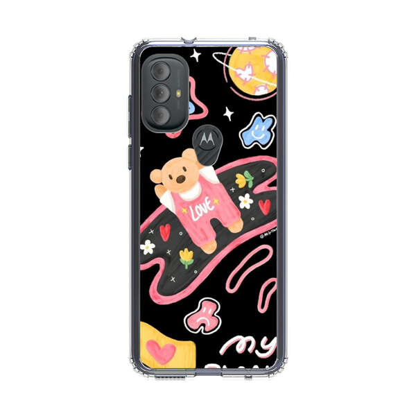 Cute Teddy Bear Love Space Design Motorola Moto G Power (2022) Case