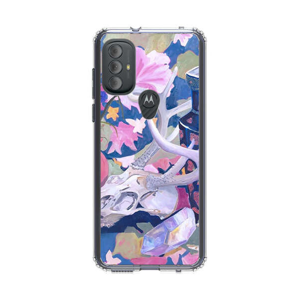 Floral Ornate Vases with Antlers Skull and Crystal Motorola Moto G Power (2022) Case