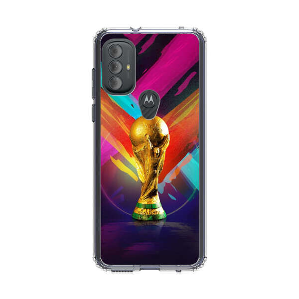 Golden Soccer Trophy with Colorful Abstract Background Motorola Moto G Power (2022) Case