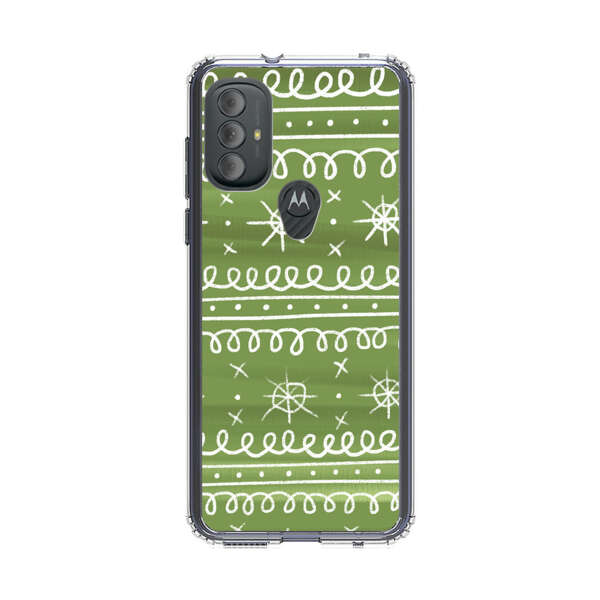 Green White Stars Loop Pattern Motorola Moto G Power (2022) Case