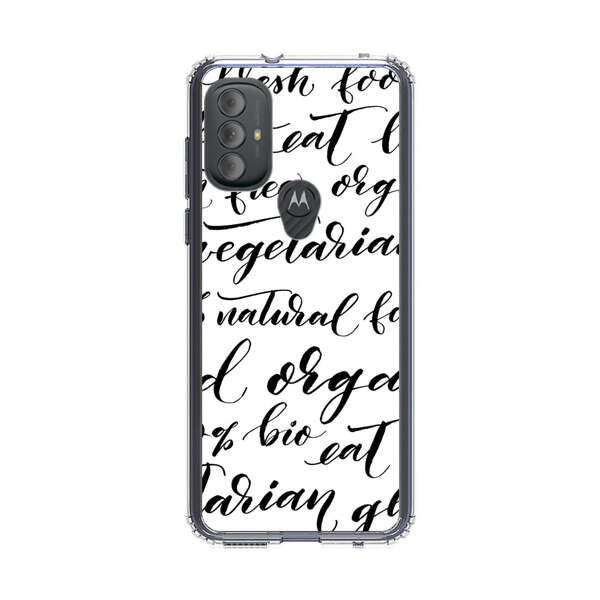 Healthy Food Lifestyle Calligraphy Pattern Motorola Moto G Power (2022) Case