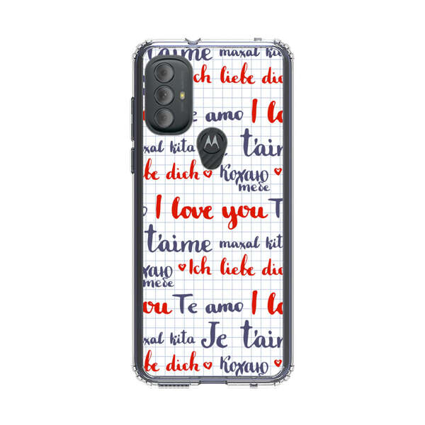 Love Message Multilingual Pattern Motorola Moto G Power (2022) Case