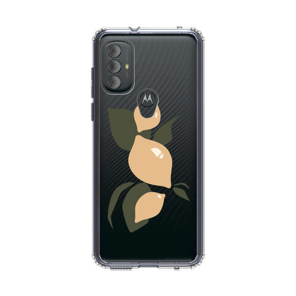 Minimalistic Beige Lemons with Green Leaves Motorola Moto G Power (2022) Case