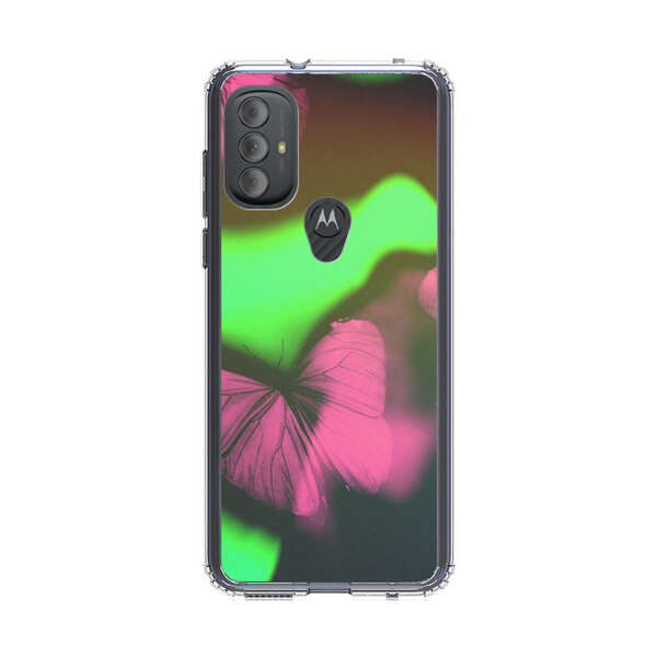 Pink Butterflies Green Background Motorola Moto G Power (2022) Case