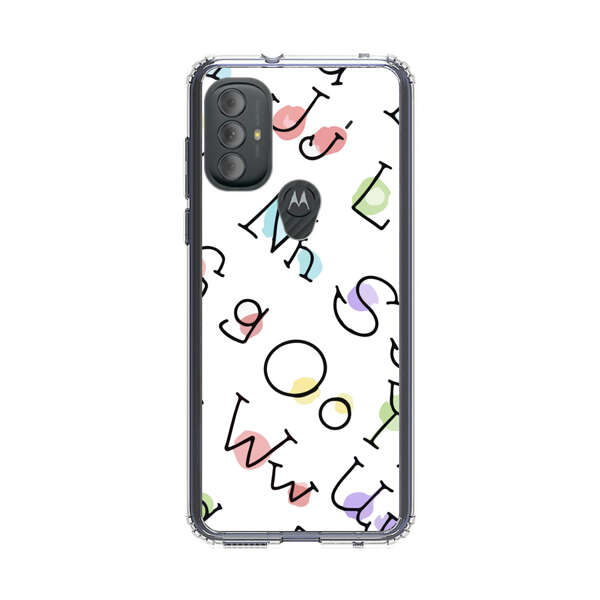 Playful Alphabet Pattern with Colorful Letters Motorola Moto G Power (2022) Case