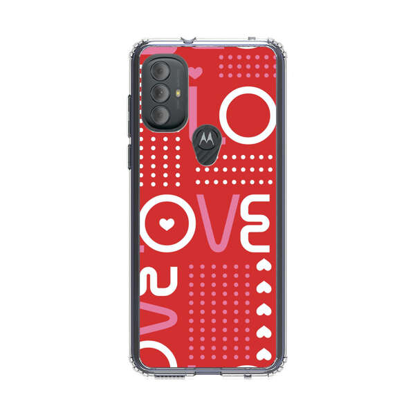 Red Love Typography Pattern Motorola Moto G Power (2022) Case