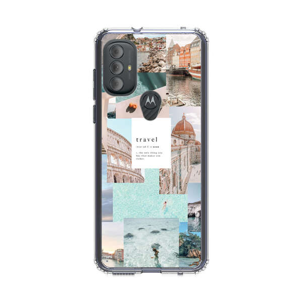 Travel Scenic Collage with Landmarks and Coastline Motorola Moto G Power (2022) Case