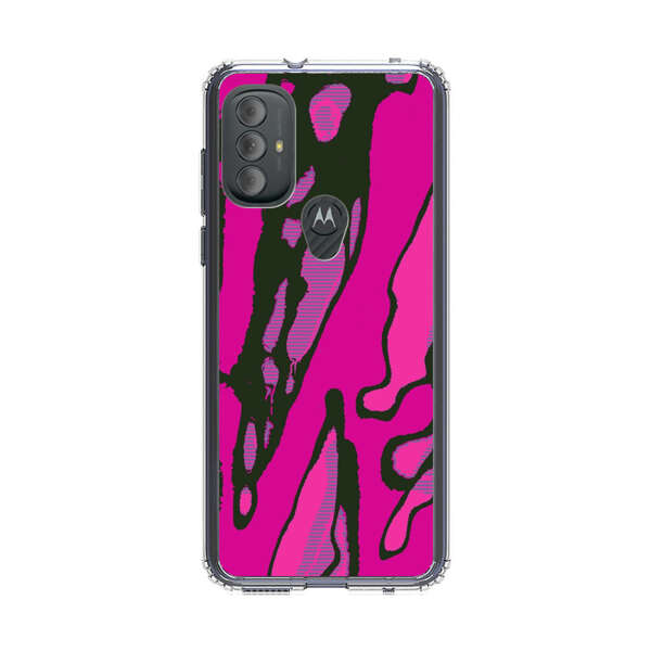 Vibrant Abstract Magenta Black Pattern Motorola Moto G Power (2022) Case