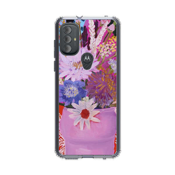 Vibrant Floral Bouquet in Pink Vase Motorola Moto G Power (2022) Case
