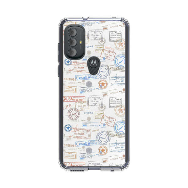 Vintage Passport Stamps Pattern Motorola Moto G Power (2022) Case