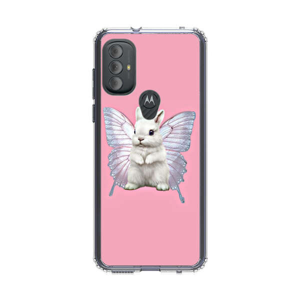 White Bunny with Butterfly Wings Motorola Moto G Power (2022) Case