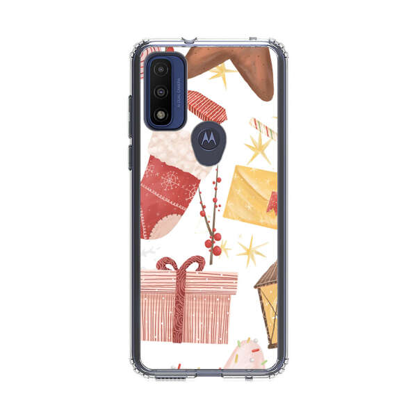 Christmas Festive Pattern with Gingerbread and Gifts Motorola Moto G Pure (2021) Case