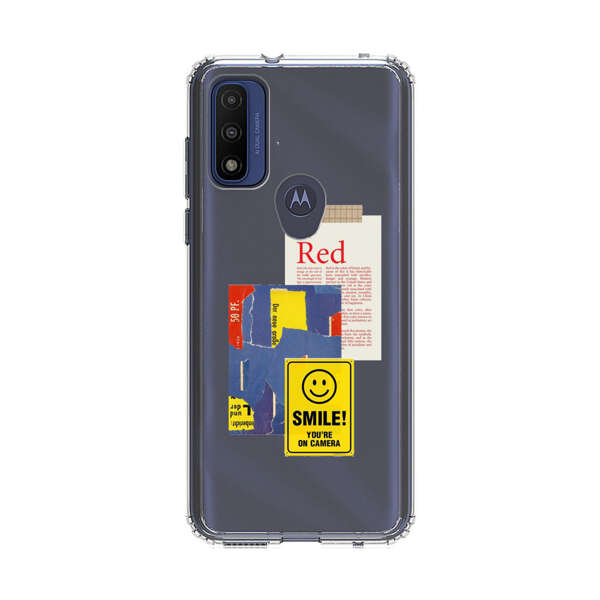 Collage Torn Paper Smiley Face Yellow Sign Motorola Moto G Pure (2021) Case