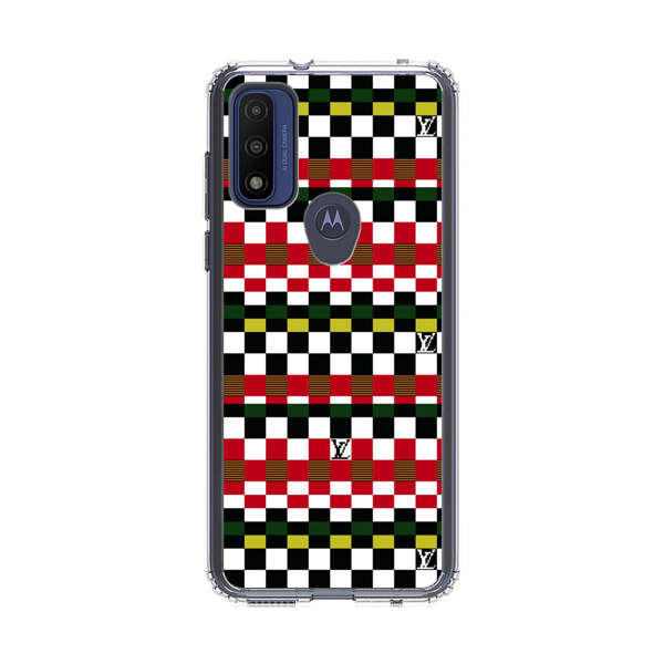 Colorful Checkerboard Stripes Pattern Motorola Moto G Pure (2021) Case