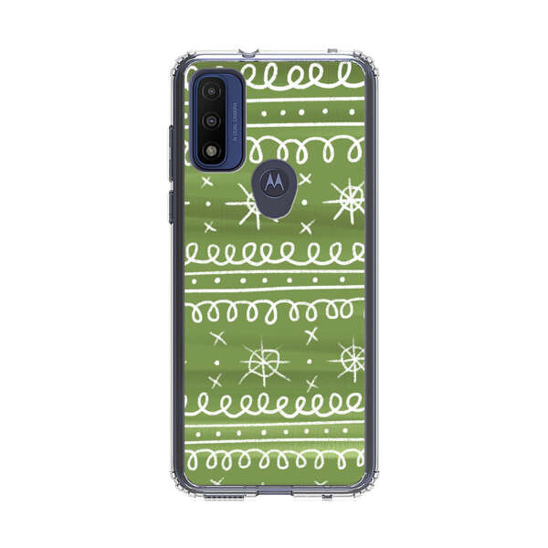 Green White Stars Loop Pattern Motorola Moto G Pure (2021) Case