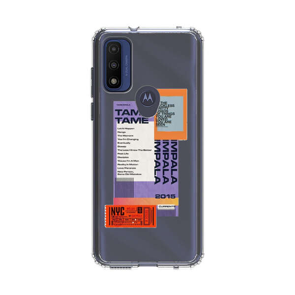 Modern Graphic Collage with Typography and Ticket Elements Motorola Moto G Pure (2021) Case