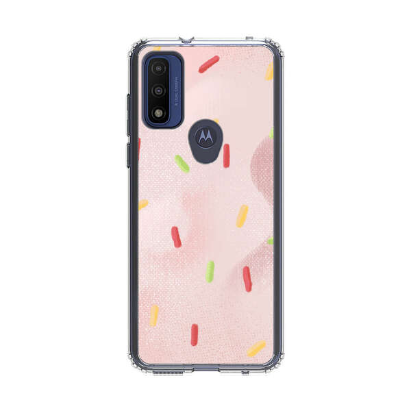 Pastel Pink Sprinkles Pattern Motorola Moto G Pure (2021) Case