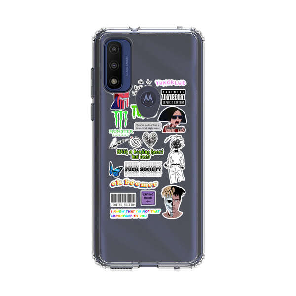 Sticker Collage Edgy Expressive Pop Culture Motorola Moto G Pure (2021) Case