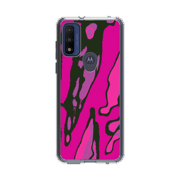 Vibrant Abstract Magenta Black Pattern Motorola Moto G Pure (2021) Case