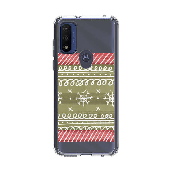 Winter Pattern with Snowflakes and Red Stripes Motorola Moto G Pure (2021) Case
