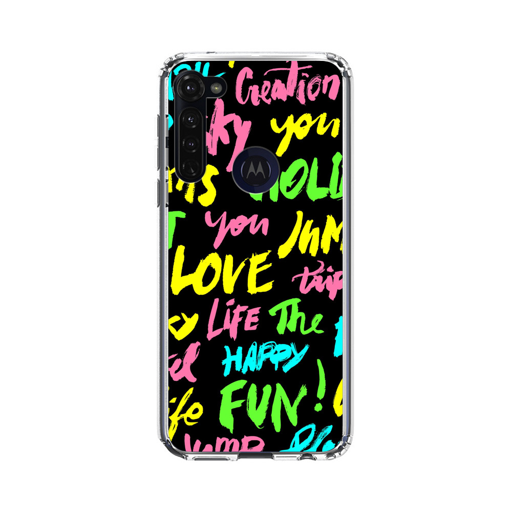 Colorful Positive Motivational Words Pattern Motorola Moto G Stylus (2020) Case