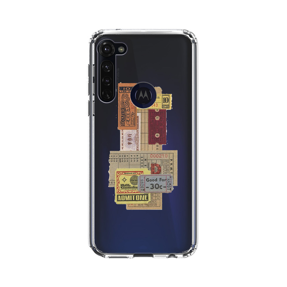 Vintage Admission and Raffle Tickets Collage Motorola Moto G Stylus (2020) Case
