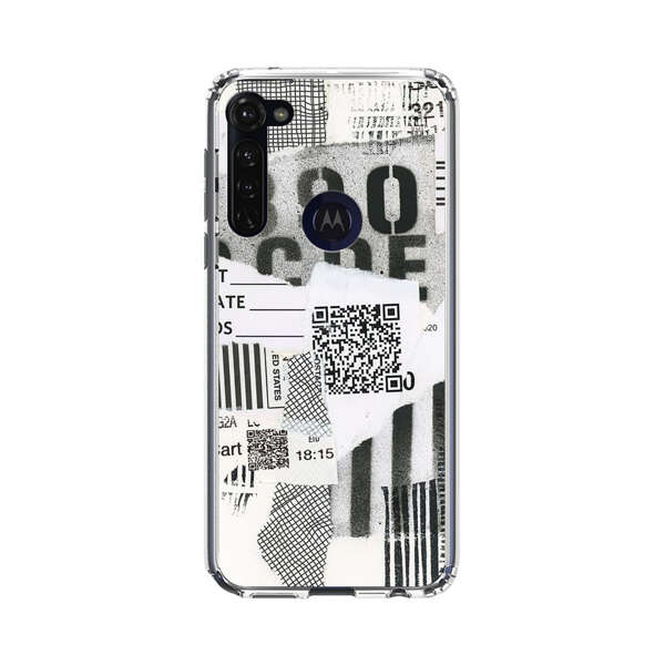 Abstract Collage Torn Paper Barcodes Motorola Moto G Stylus (2020) Case