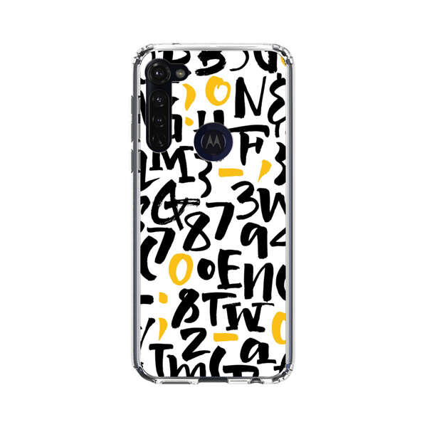 Abstract Typography Letter Number Pattern Motorola Moto G Stylus (2020) Case