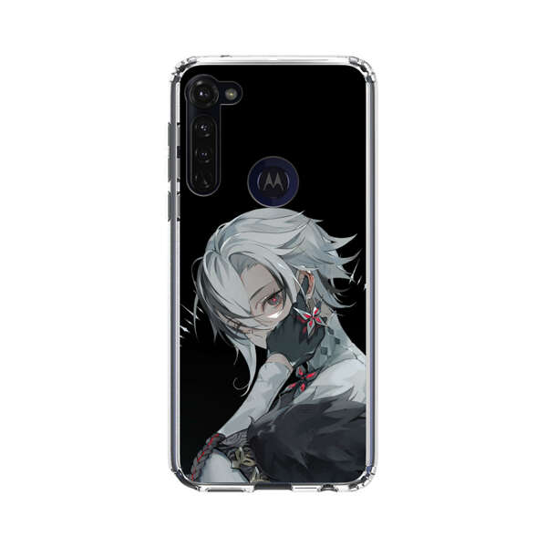 Anime Character with Silver Hair and Dark Feathers Motorola Moto G Stylus (2020) Case