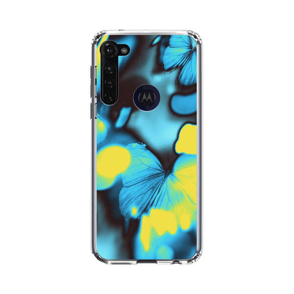 Blue Butterflies Glowing Abstract Background Motorola Moto G Stylus (2020) Case