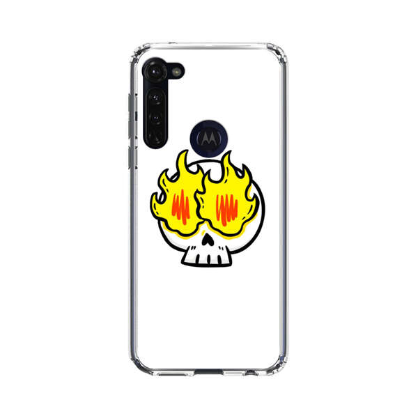 Cartoon Skull with Flames Motorola Moto G Stylus (2020) Case