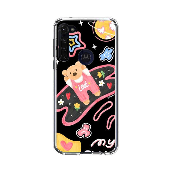 Cute Teddy Bear Love Space Design Motorola Moto G Stylus (2020) Case