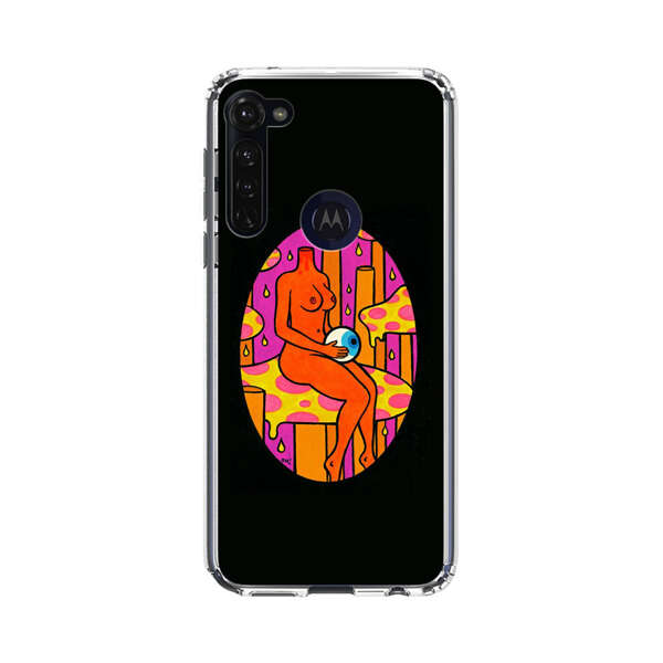 Faceless Nude Figure Holding Sphere Abstract Art Motorola Moto G Stylus (2020) Case