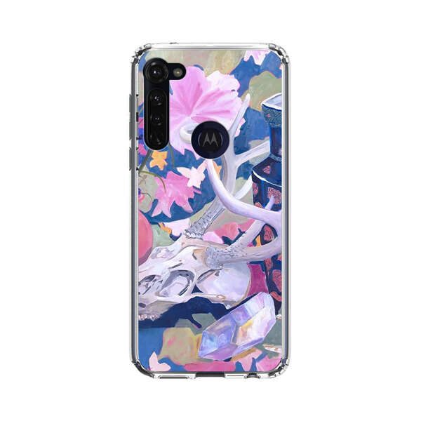 Floral Ornate Vases with Antlers Skull and Crystal Motorola Moto G Stylus (2020) Case