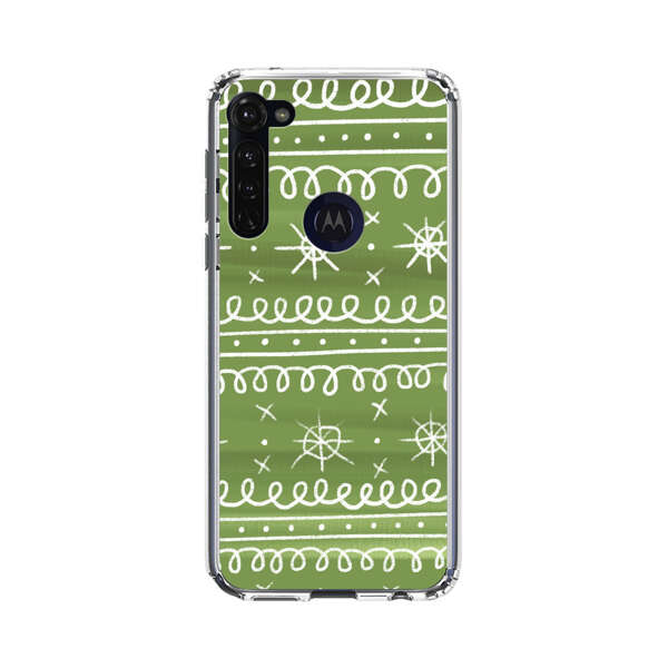 Green White Stars Loop Pattern Motorola Moto G Stylus (2020) Case