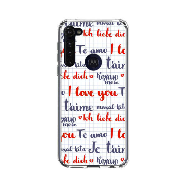 Love Message Multilingual Pattern Motorola Moto G Stylus (2020) Case