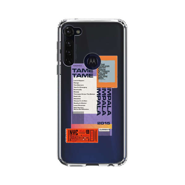 Modern Graphic Collage with Typography and Ticket Elements Motorola Moto G Stylus (2020) Case