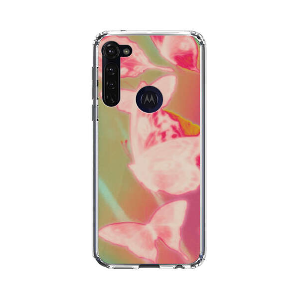 Pink Butterflies Dreamy Colorful Background Motorola Moto G Stylus (2020) Case