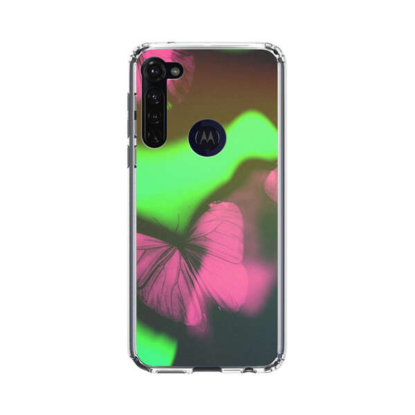 Pink Butterflies Green Background Motorola Moto G Stylus (2020) Case