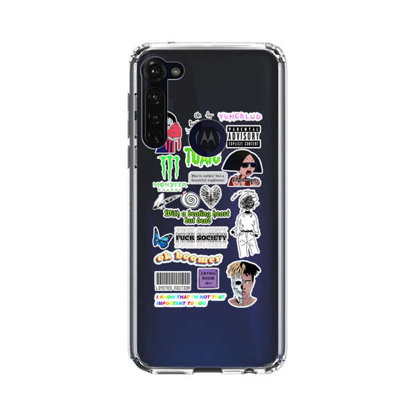 Sticker Collage Edgy Expressive Pop Culture Motorola Moto G Stylus (2020) Case