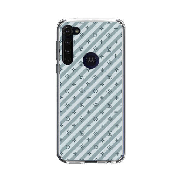 Stylish Blue Diagonal Striped Luxury Logo Pattern Motorola Moto G Stylus (2020) Case