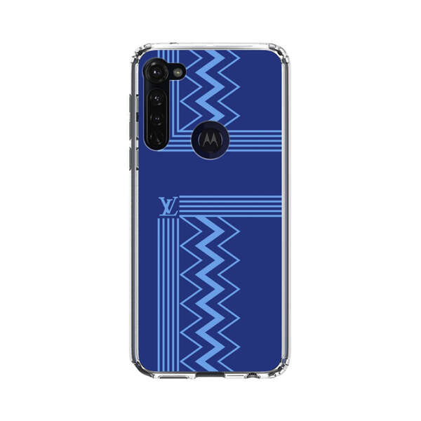 Stylish Geometric Zigzag Pattern in Blue Motorola Moto G Stylus (2020) Case