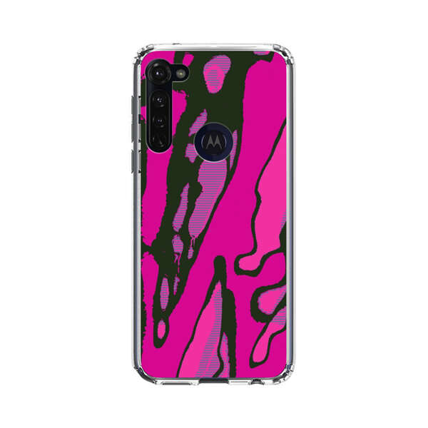 Vibrant Abstract Magenta Black Pattern Motorola Moto G Stylus (2020) Case