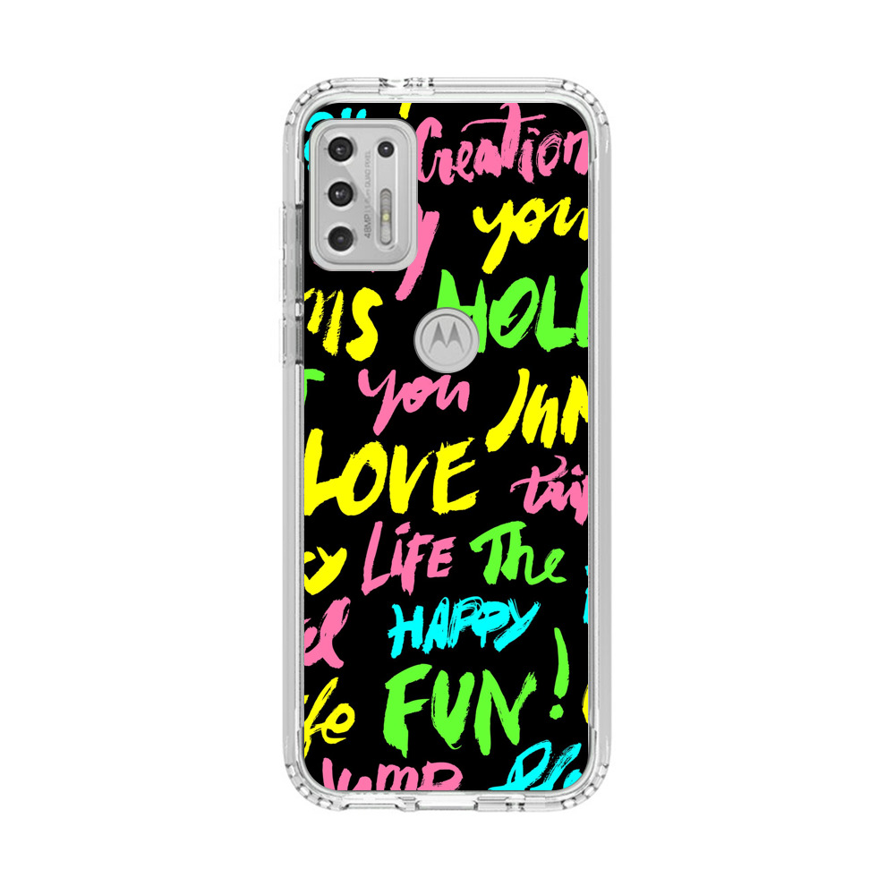 Colorful Positive Motivational Words Pattern Motorola Moto G Stylus (2021) Case