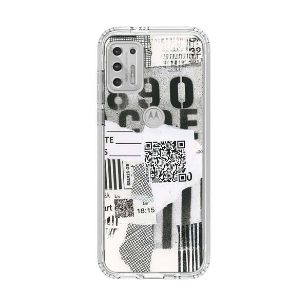 Abstract Collage Torn Paper Barcodes Motorola Moto G Stylus (2021) Case