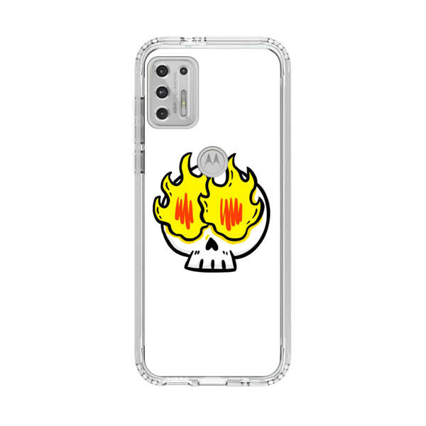 Cartoon Skull with Flames Motorola Moto G Stylus (2021) Case