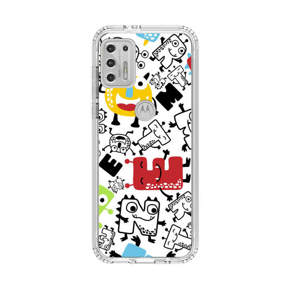 Colorful Cartoon Monsters Letters Pattern Motorola Moto G Stylus (2021) Case