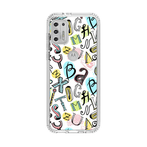 Colorful Scattered Alphabet Letters Pattern Motorola Moto G Stylus (2021) Case