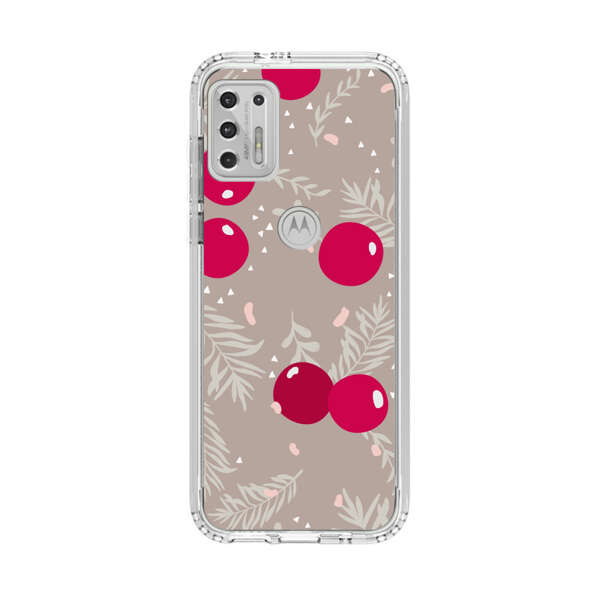 Cranberries and pine branches holiday pattern Motorola Moto G Stylus (2021) Case